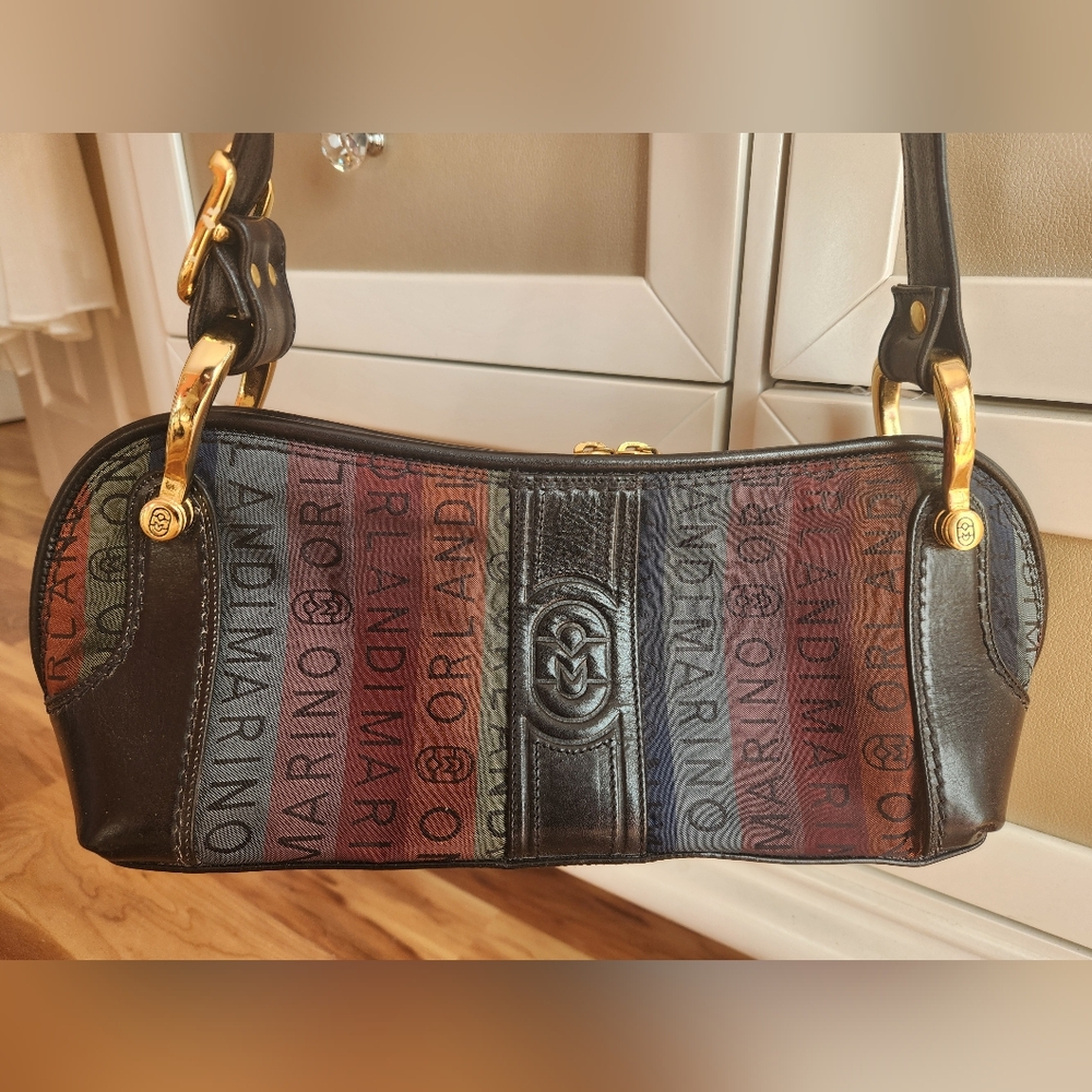 Made In ITALY black leather Multi-Color Shoulder Bag, MARINO ORLANDI, Cross Body